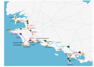 Carte road trip la Bretagne