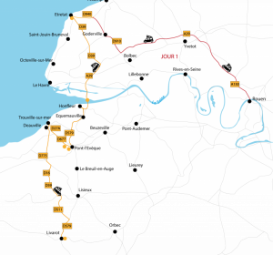 Carte du road trip en Normandie